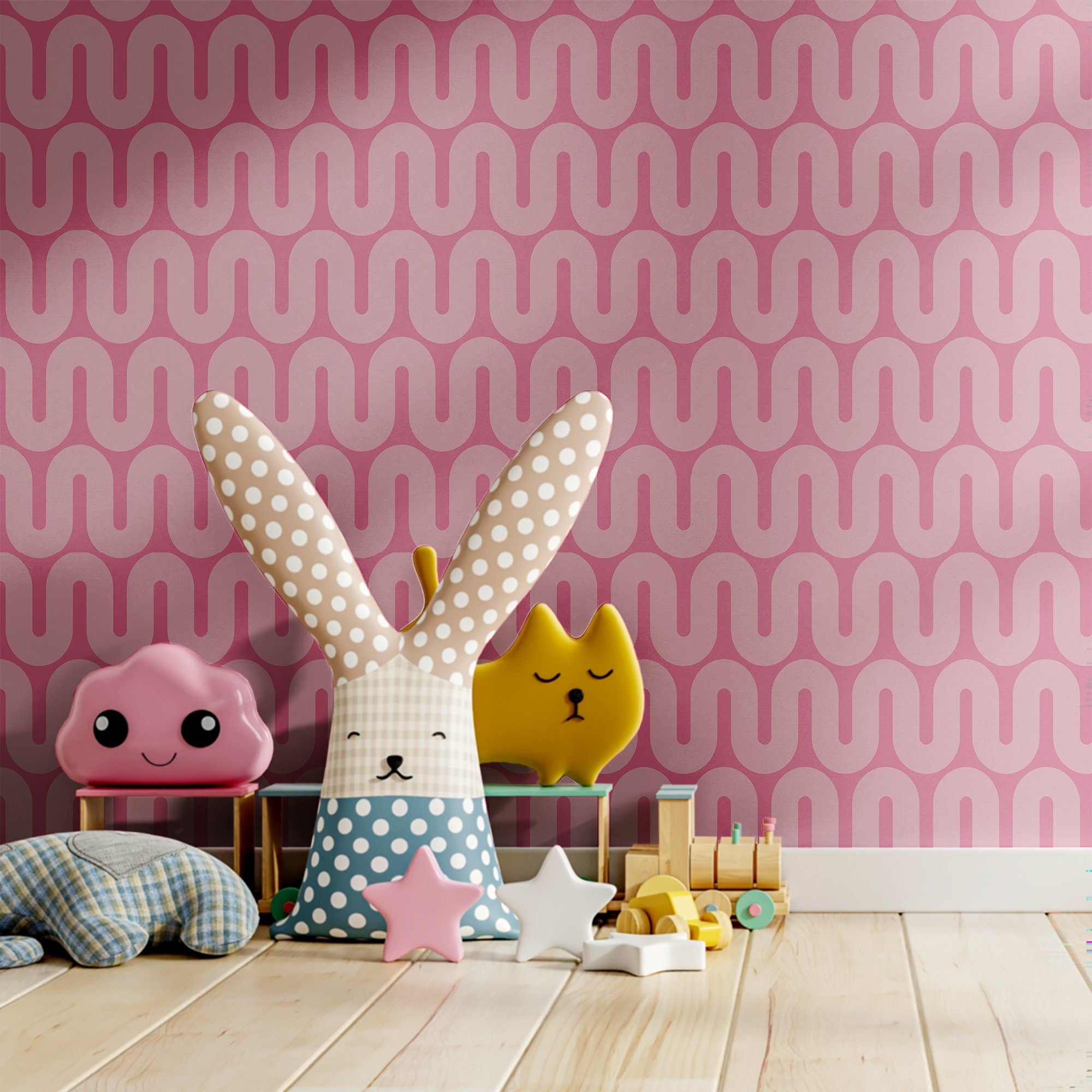 Pink Wallpaper Funky Colorful Luxury Wall Decor
