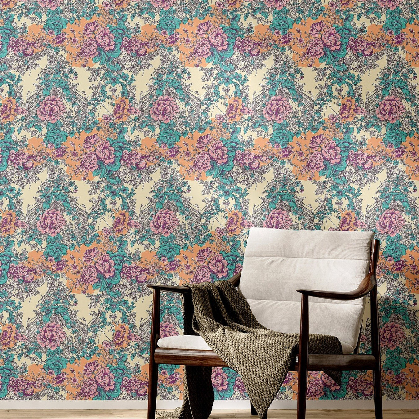 Toile Wallpaper Funky French Retro Wall Decor