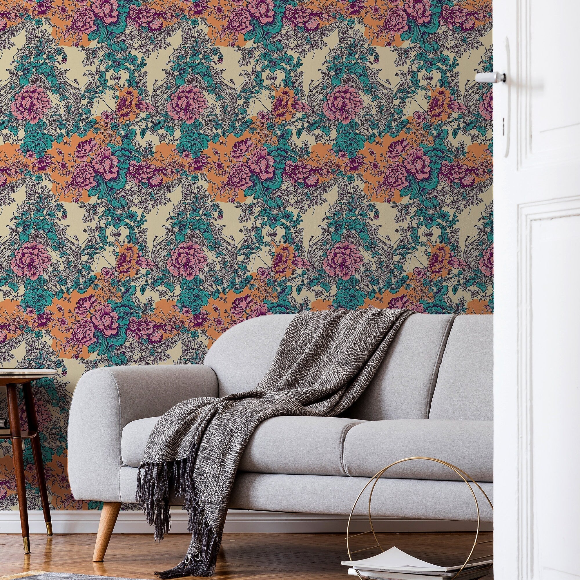 Toile Wallpaper Funky French Retro Wall Decor