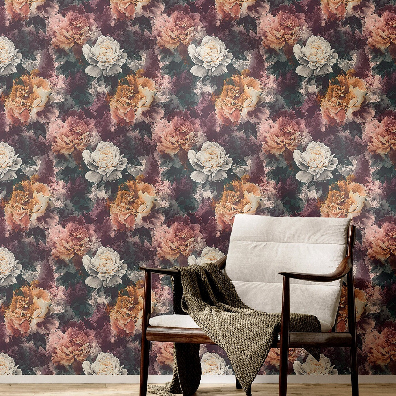 Peony Wallpaper Gothic Vintage Floral Wall Decor