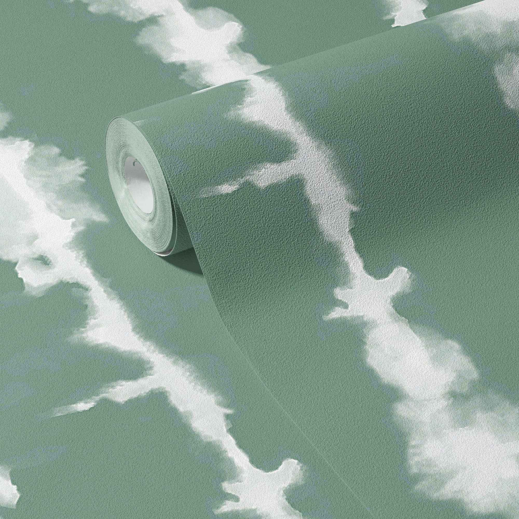 Green Tie Dye Wallpaper Luxury Shibori Wall Decor