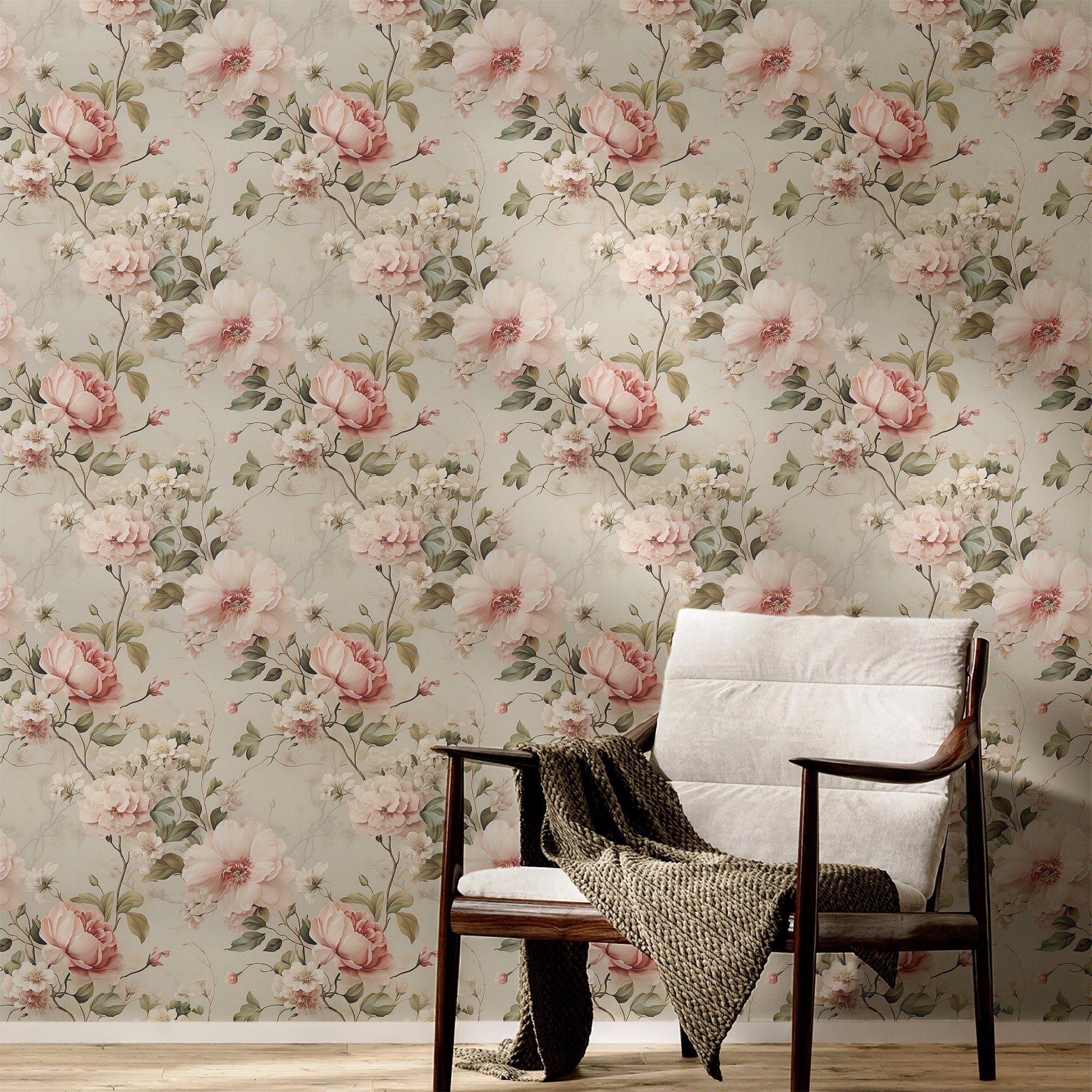 Floral Wallpaper Moody Botanical Luxury Wall Decor