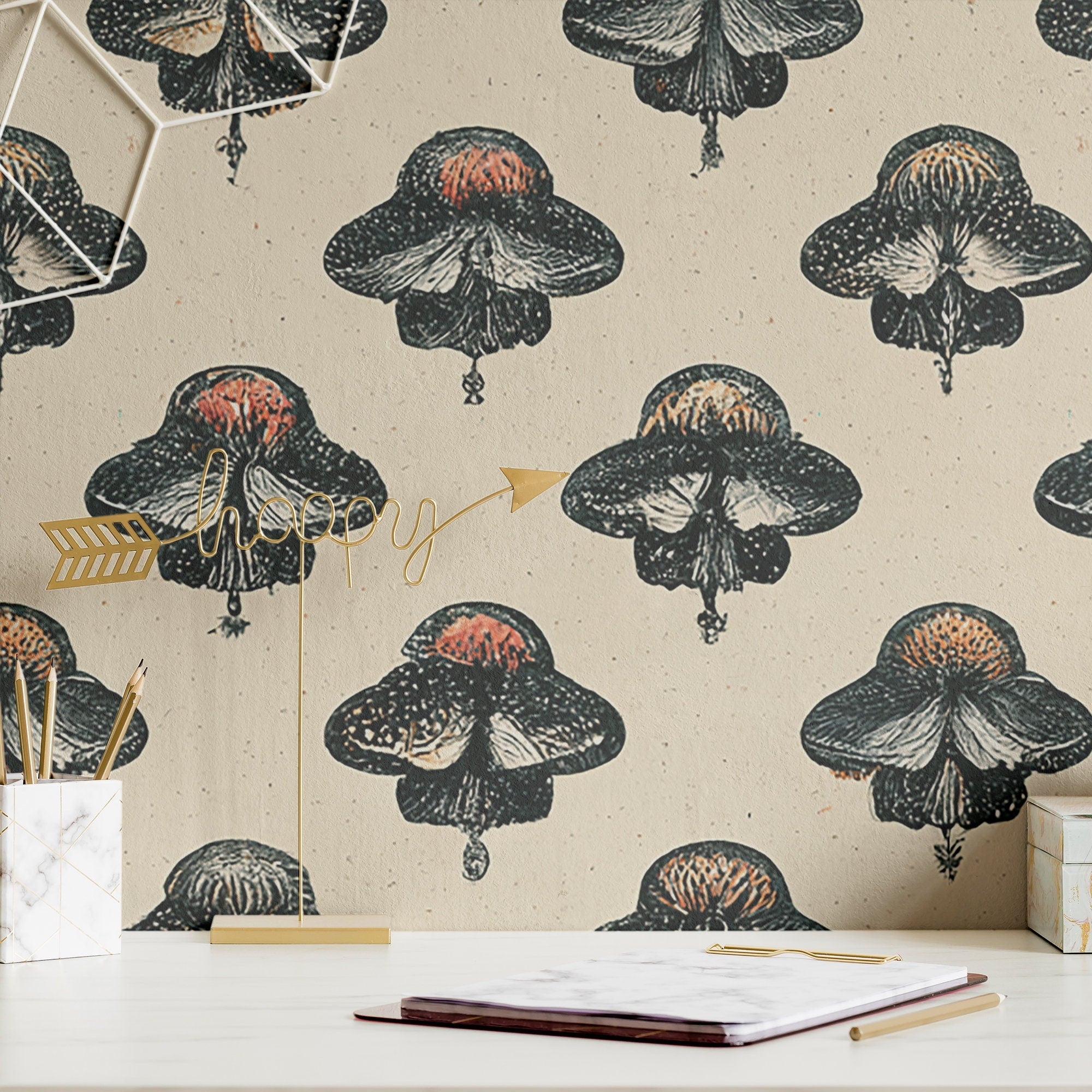 Space Mushroom Wallpaper Funky Luxury Wall Decor
