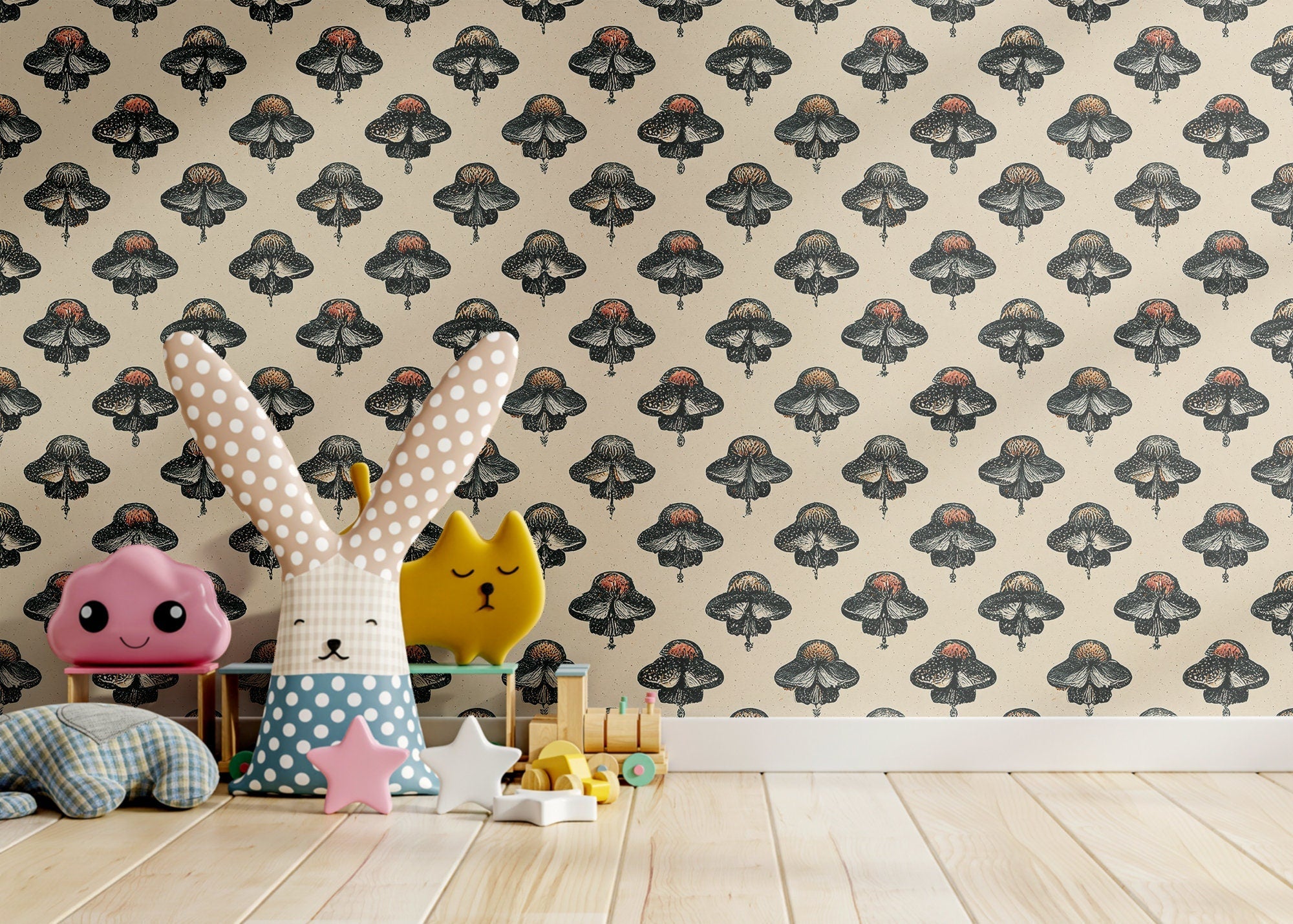 Space Mushroom Wallpaper Funky Luxury Wall Decor