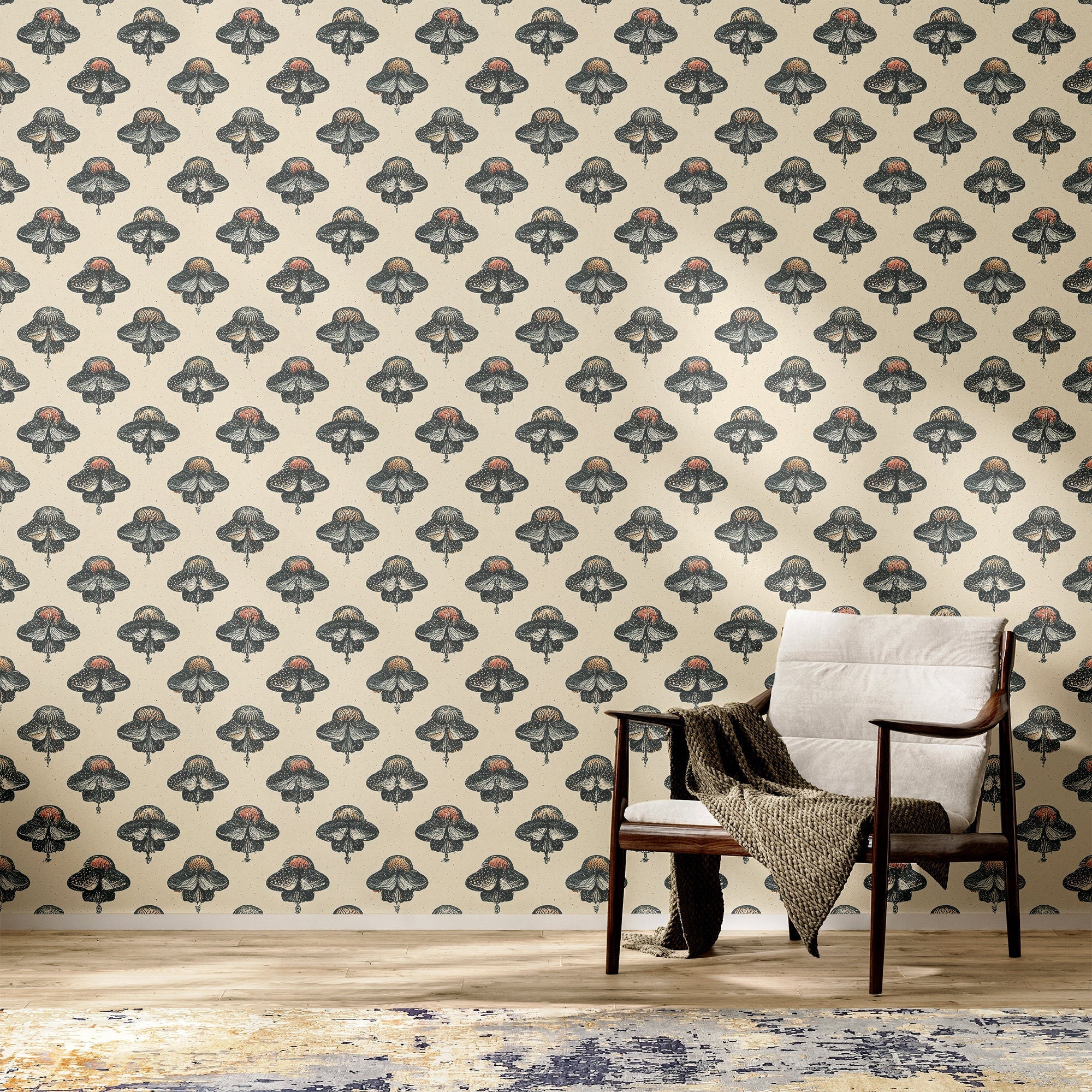 Space Mushroom Wallpaper Funky Luxury Wall Decor