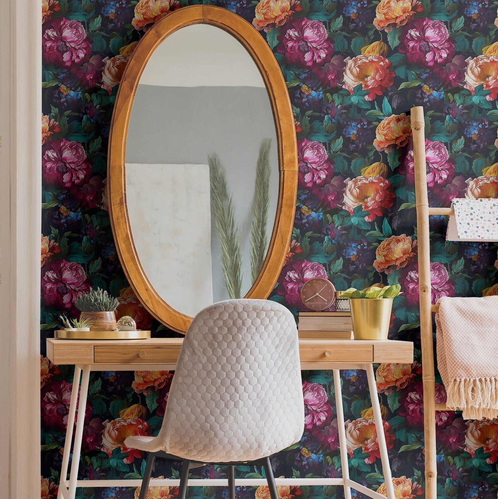 Dark Peony Wallpaper Moody Botanical Wall Decor