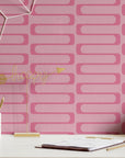 Pink Wallpaper Mid Century Modern Wall Decor