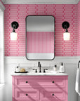 Pink Wallpaper Mid Century Modern Wall Decor