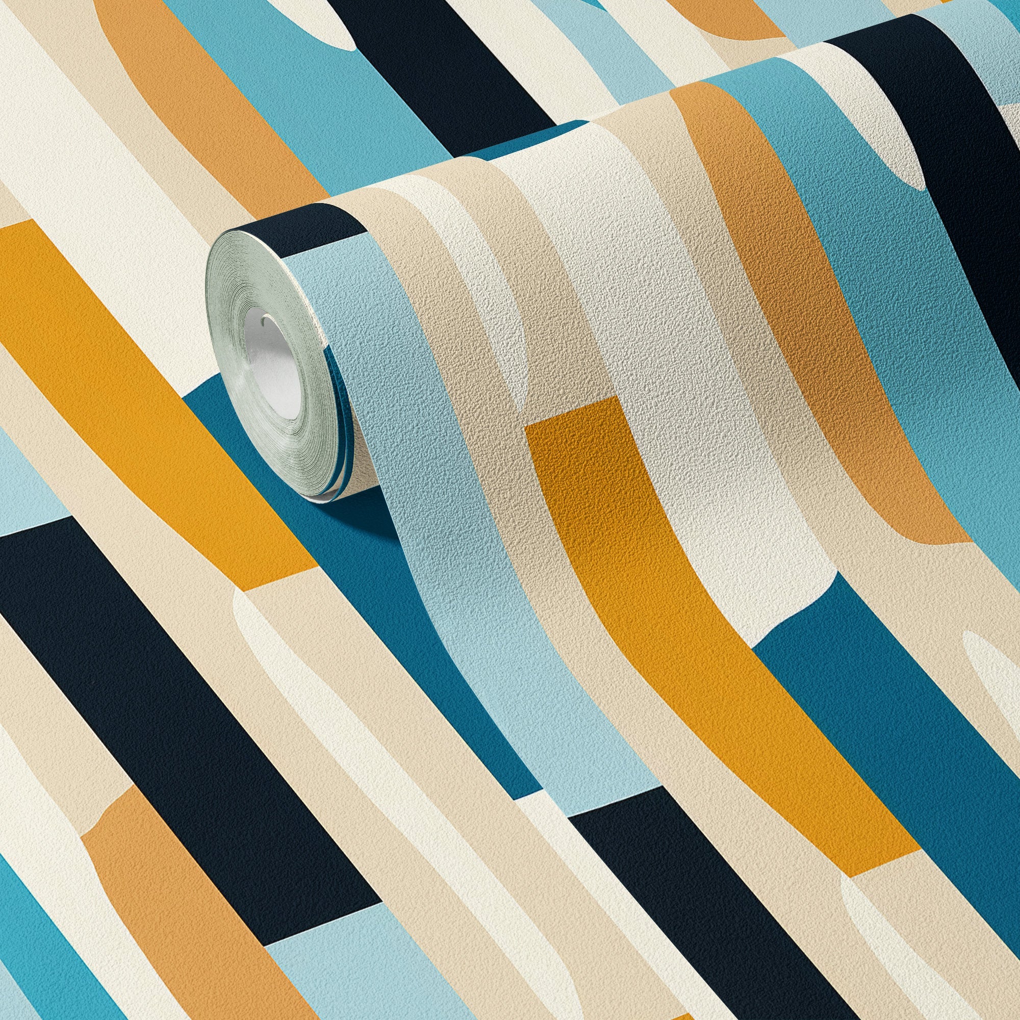 Vintage Stripe Wallpaper Retro Funky Wall Decor