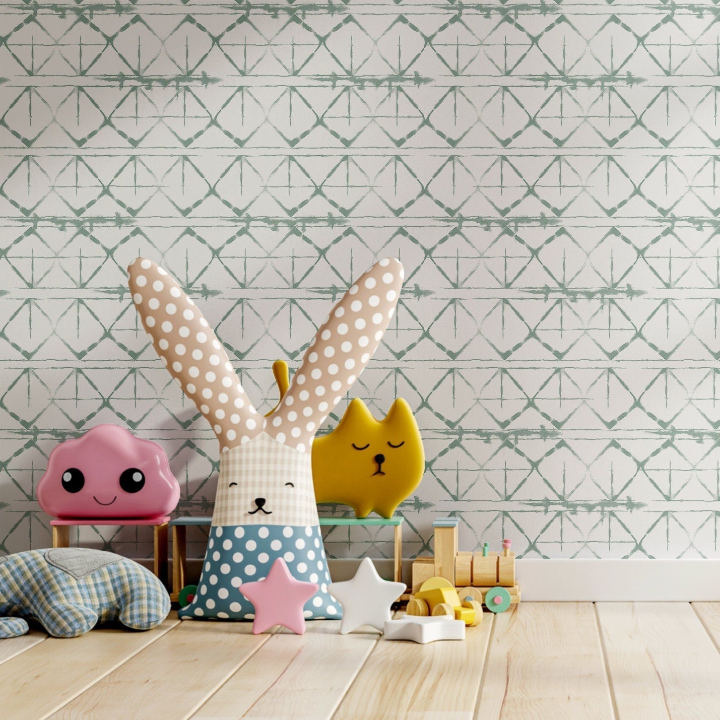 Japanese Wallpaper Shibori Watercolor Wall Decor