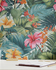 Tropical Wallpaper Retro Floral Wall Decor