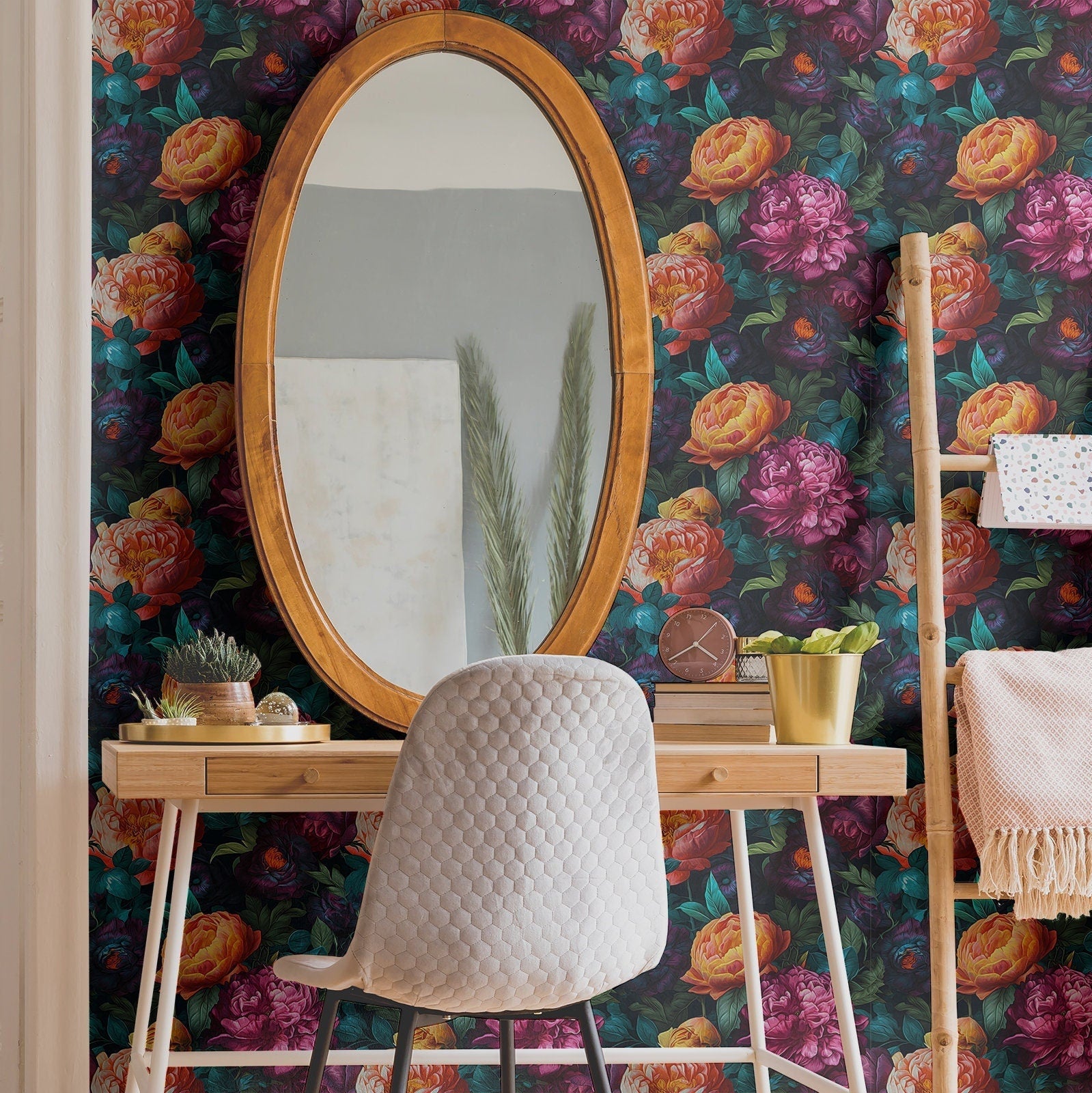 Floral Wallpaper Victorian Peony Luxury Wall Decor