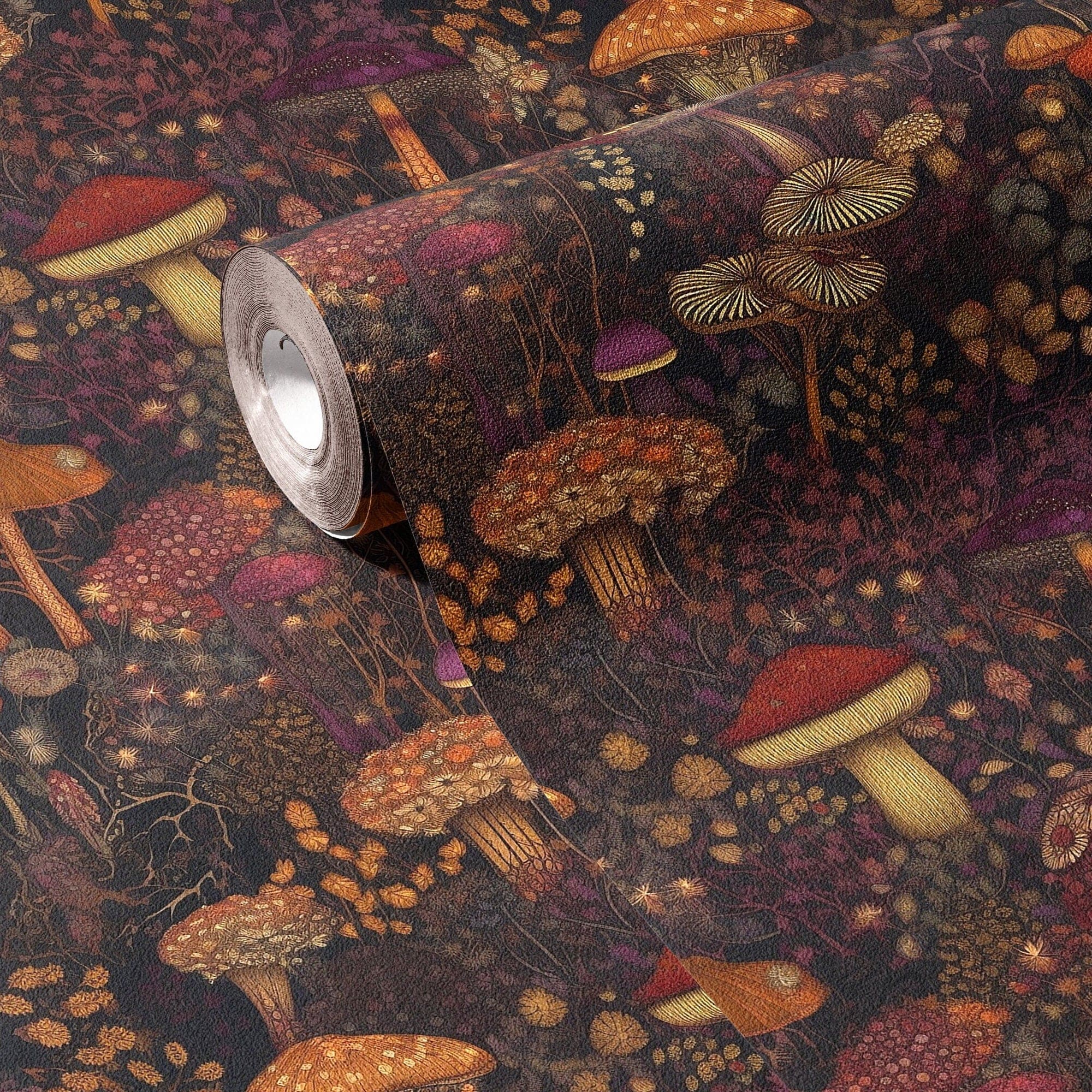 Mushroom Wallpaper Vintage Dark Luxury Wall Decor
