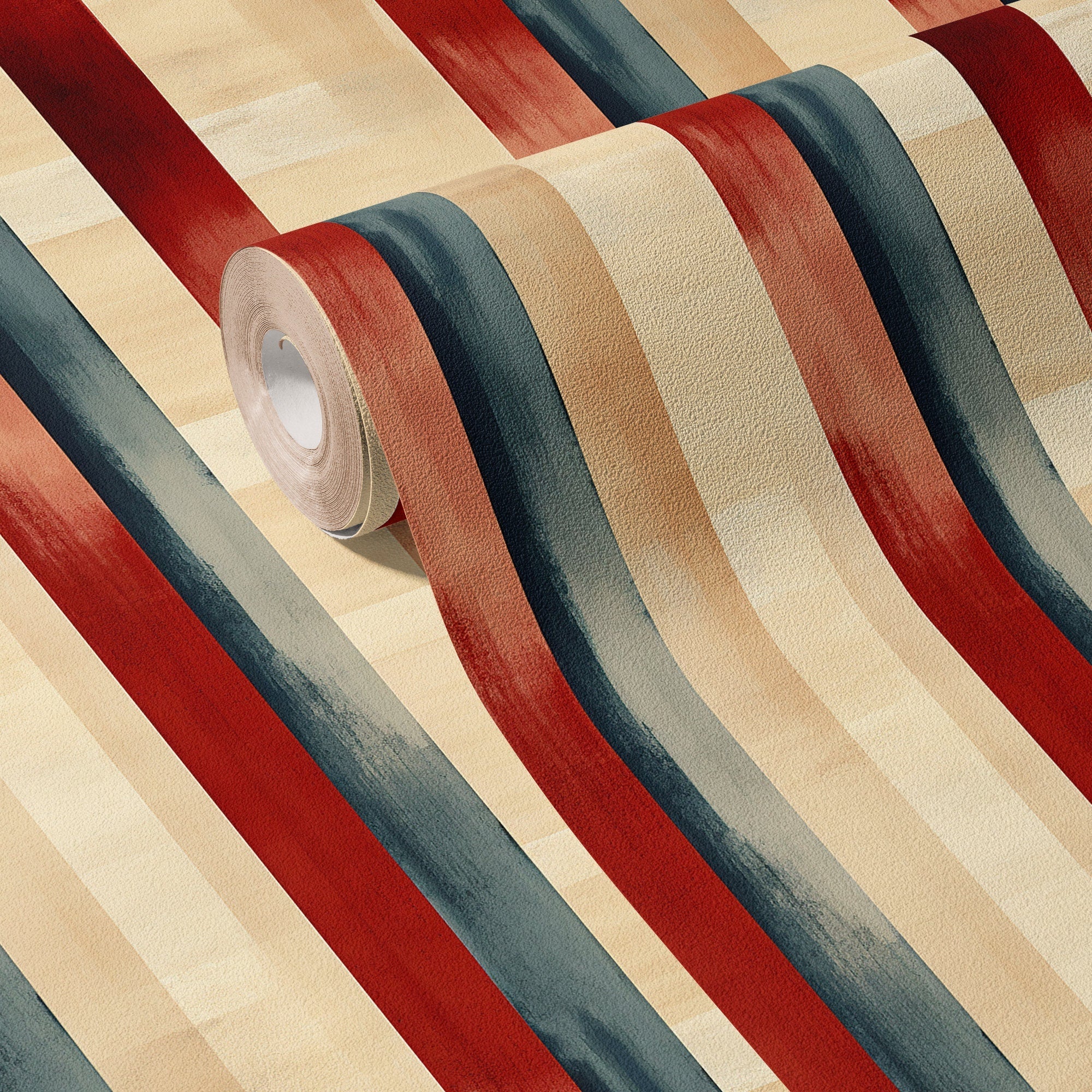Retro Stripe Wallpaper Vintage Luxury Wall Decor