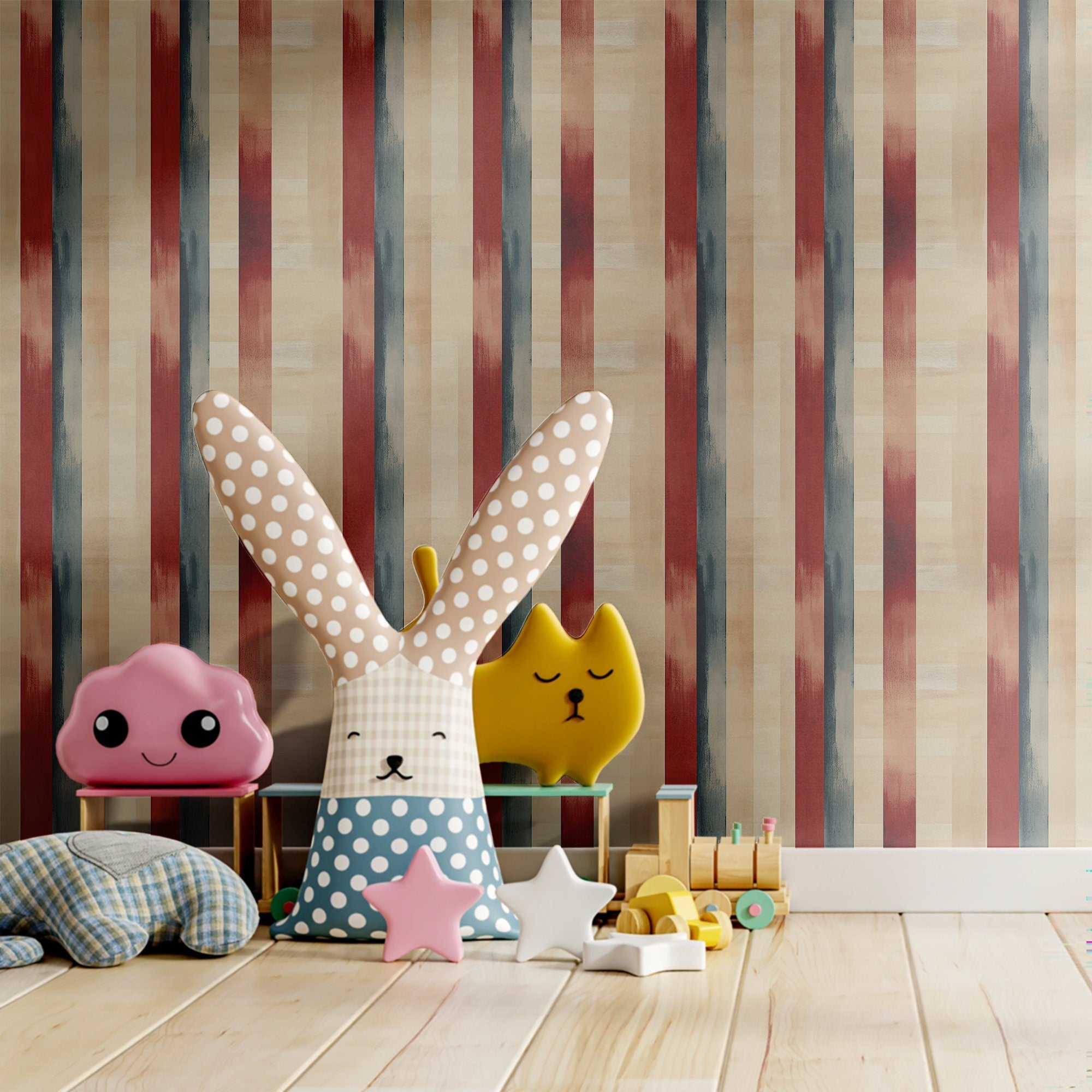 Retro Stripe Wallpaper Vintage Luxury Wall Decor