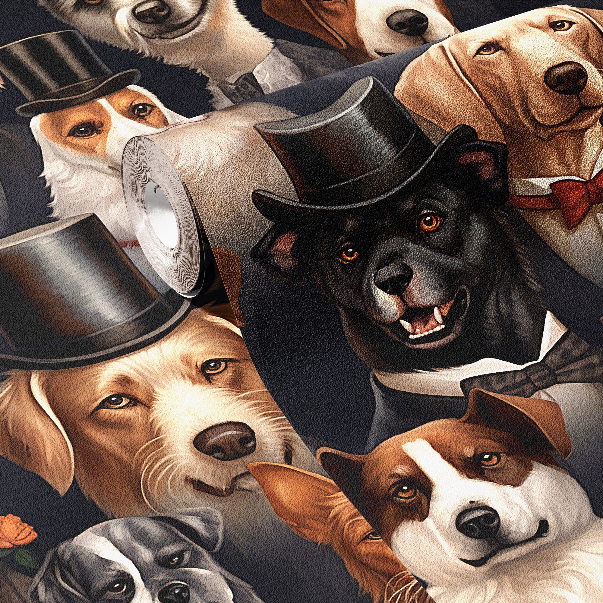 Classic Dog Wallpaper Vintage Luxury Wall Decor