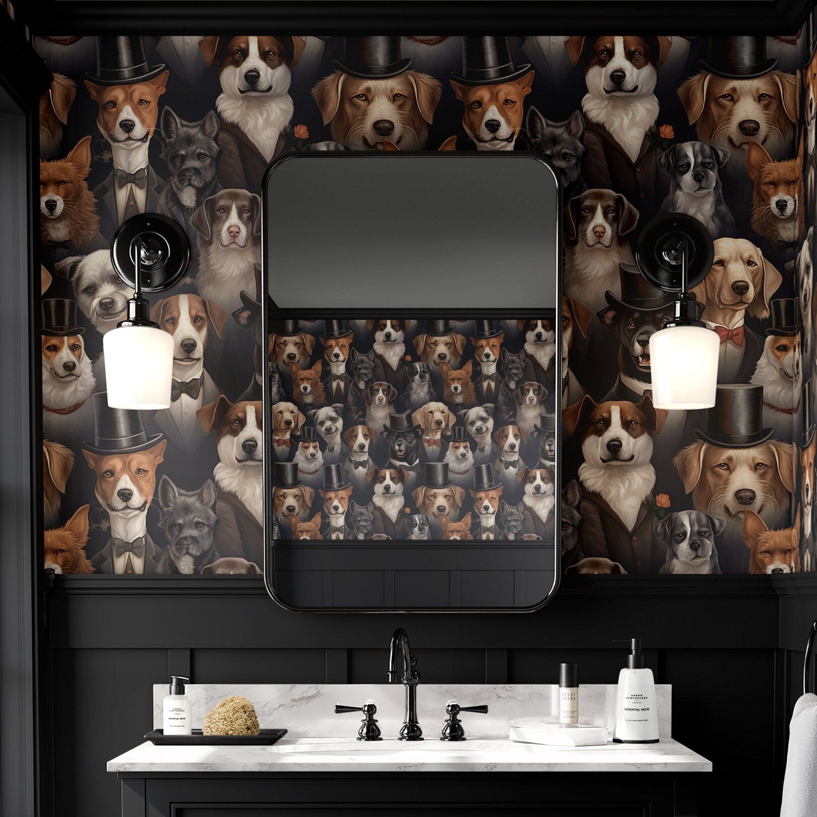 Classic Dog Wallpaper Vintage Luxury Wall Decor