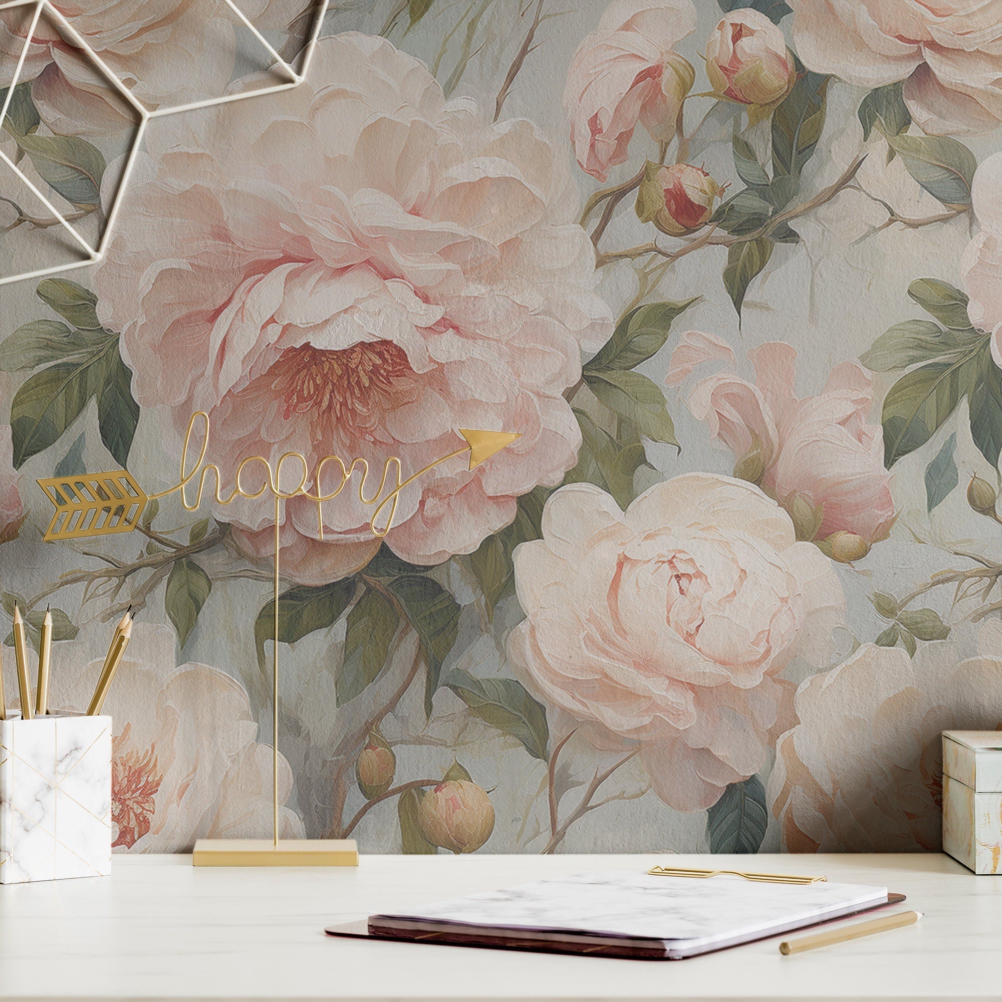 Floral Wallpaper Vintage Flower Luxury Wall Decor
