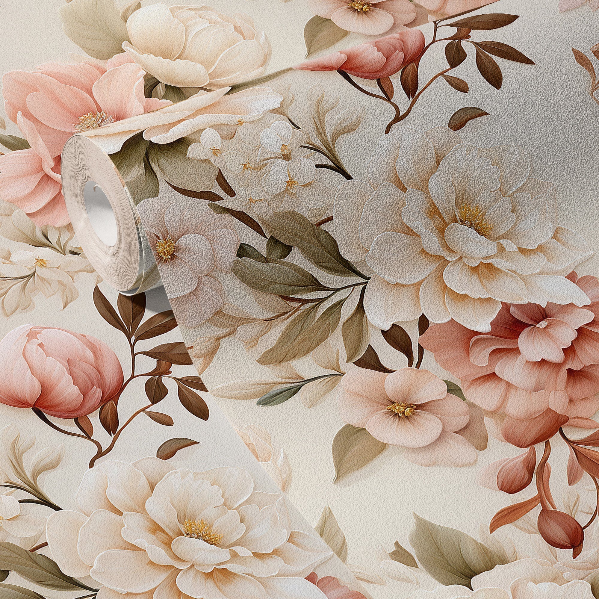 Botanical Wallpaper Vintage Flower Wall Decor