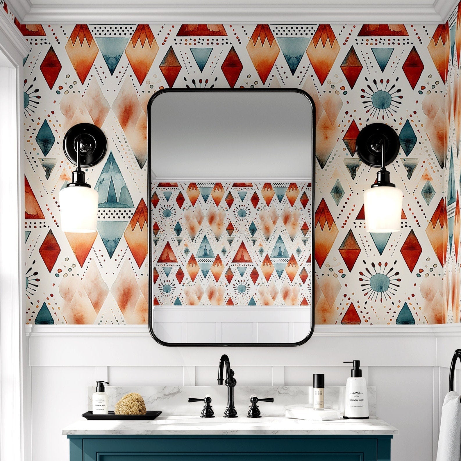 Western Wallpaper Boho Diamond Luxury Wall Decor